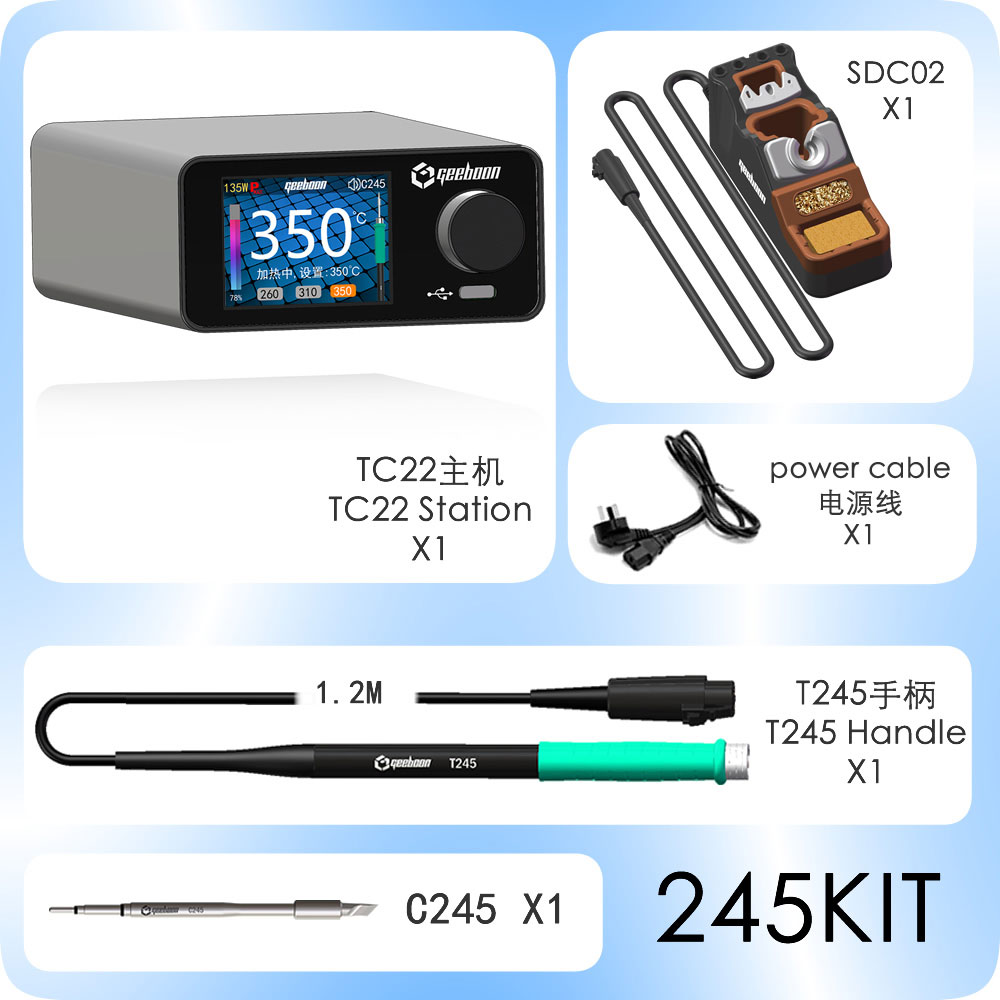Electronics Repair Kit With Soldering Iron - GEEBOON TC22 240W Kit Stasiun Solder