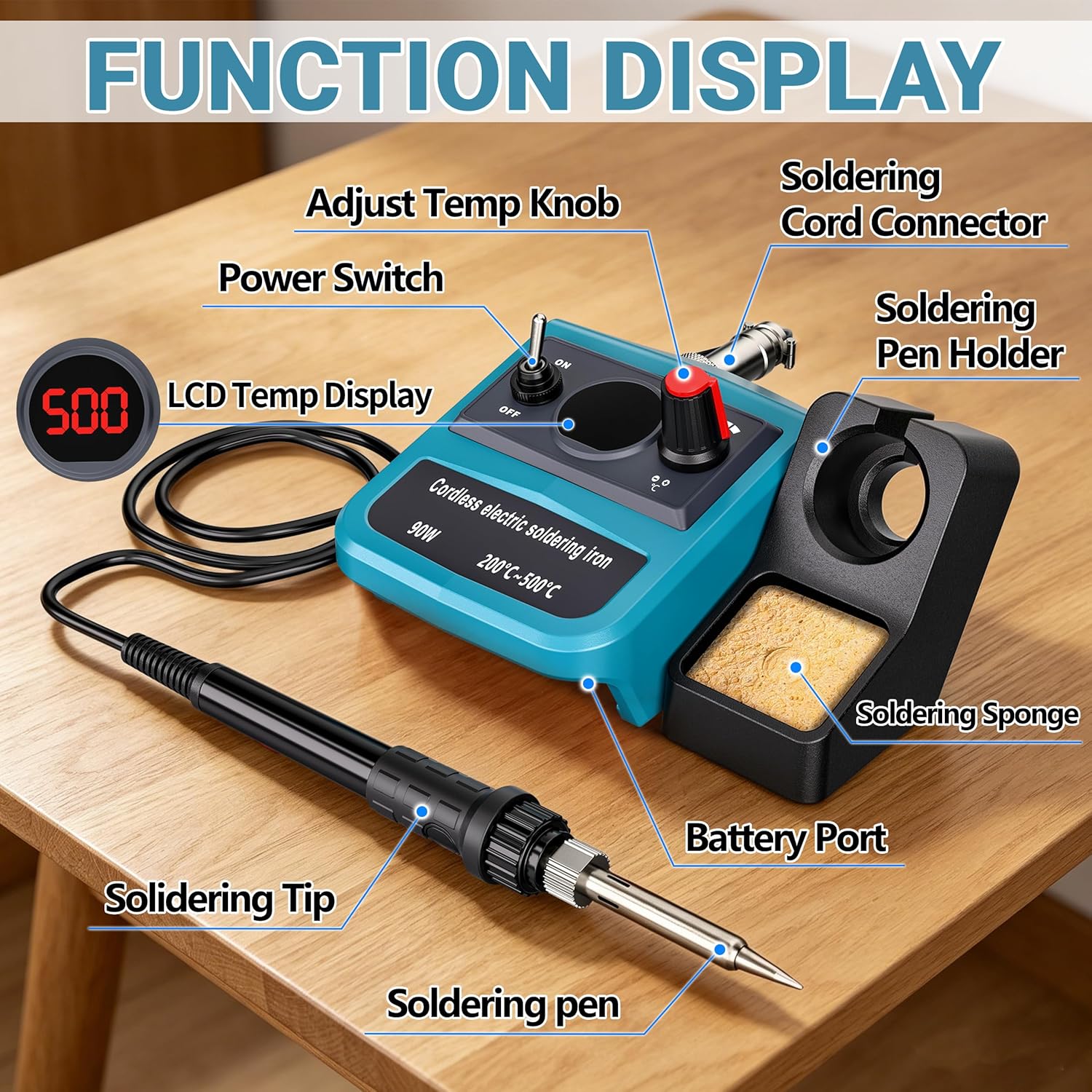 Kit Besi Solder Digital LED 90 - Electronics Repair Kit With Soldering Iron ulasan dan harga